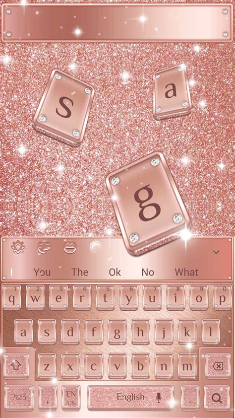 Glossy Rose Gold Keyboard Theme