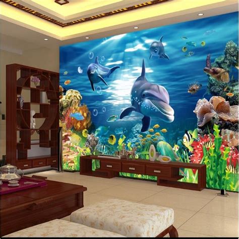 Wellyu Custom Large Scale Murals Beautiful D Stereo Underwater World