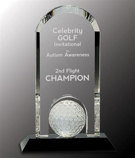 Golf Arch Crystal Trophy CRY308 with Free Engraving