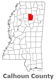 Calhoun County on the satellite map of Mississippi 2024. Actual ...