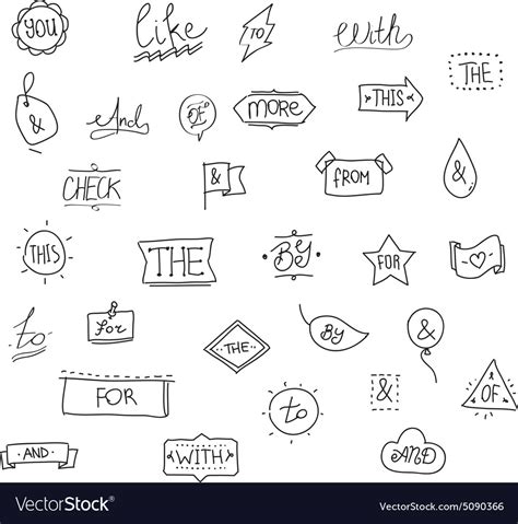 Hand Drawn Ampersands And Catchwords Royalty Free Vector