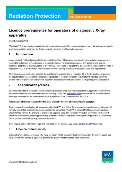 Licence Prerequisites For Operators Of EPA SA Gov Au