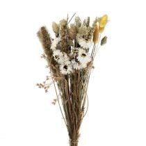 Floristik Ie Dried Flower Bouquet Straw Flowers Phalaris White Yellow