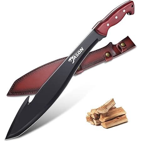 Jason Machete Survival Gro Es Outdoor Messer Feststehend Mit Holzgriff