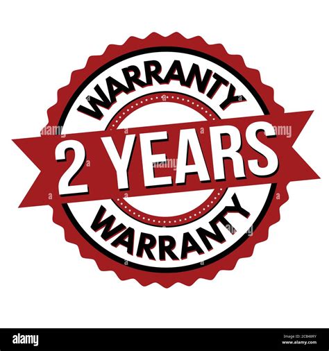 2 Years Warranty Label Or Sticker On White Background Vector