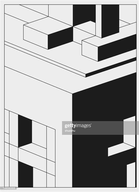 Abstract Black And White 3d Cube City Architecture Pattern Background