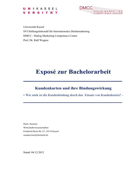 Expos Zur Bachelorarbeit