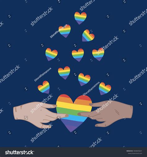 Lgbt Pride Heart Hands Symbols Colors Stock Vector Royalty Free