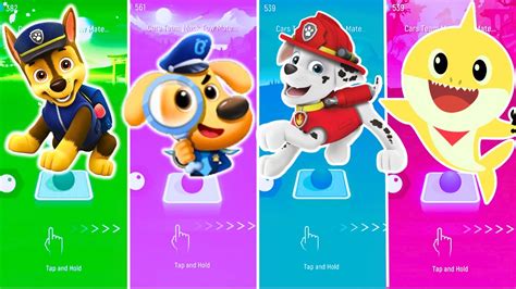 Paw Patrol Chase Vs Sheriff Labrador Vs Marshall Vs Baby Shark Tiles