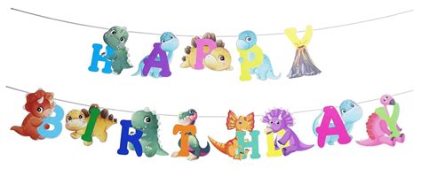 Jagmag® 3m Dinosaur Happy Birthday Banner Bunting Birthday Dinosaur Theme Party Decorations