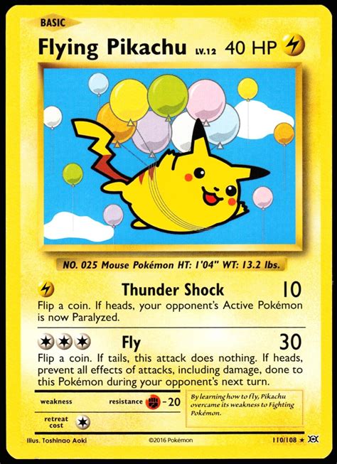 Pokémon Xy Evolutions Flying Pikachu Secret Rare 110 108 Ebay