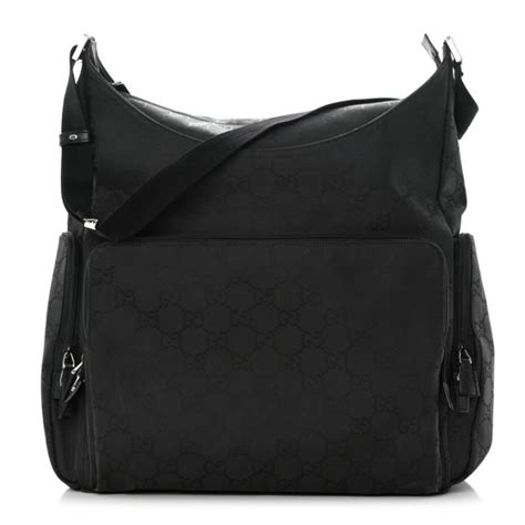 GUCCI Nylon Monogram Extra Large Satchel Black 1303317 | FASHIONPHILE