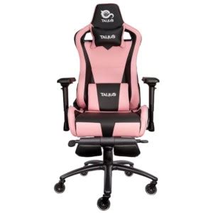 Cadeira gaming Talius Caiman V2 Rosa Preto apoio para os pés