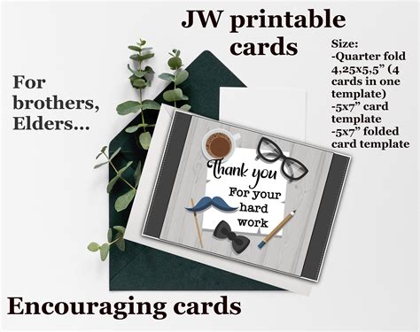 Jw Card For Elders Thank You Card Brothers Pioneer Gift Etsy