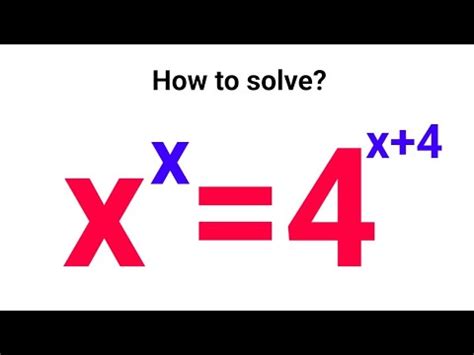 A Nice Exponential Equation A Nice Algebra Problem Youtube