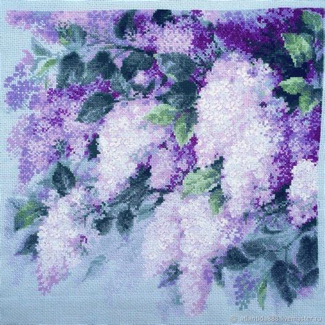 Вышивка крестиком - Сирень купить в интернет-магазине Ярмарка Мастеров ...