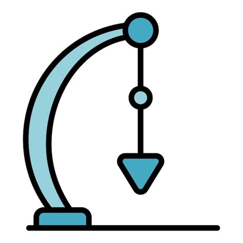 Icono de péndulo físico vector de contorno energía de oscilación