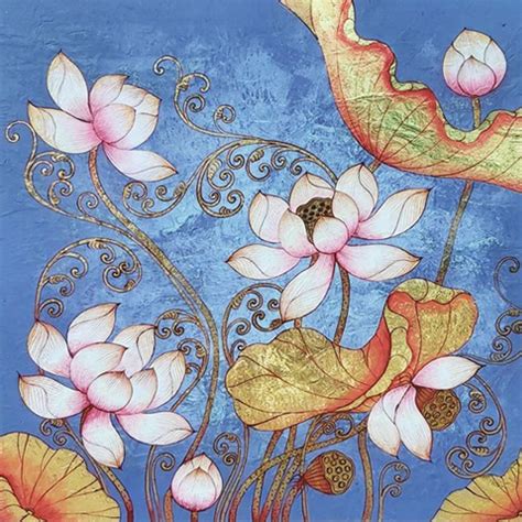 Best Lotus Canvas Artwork Paintings Online | Royal Thai Art