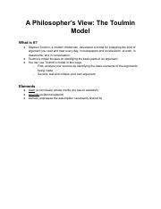 Understanding the Toulmin Model: Analyzing and Critiquing | Course Hero