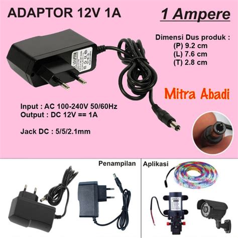 Jual Adaptor 1a 12v Jakarta Barat Toko Mitra Abadi Tokopedia