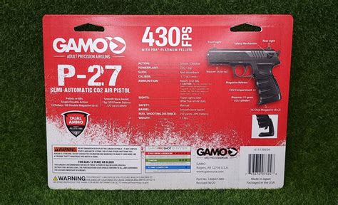 Gamo P 27 Dual Ammo Pellet BB CO2 Air Pistol 177 Cal 16Rd 430FPS