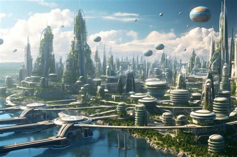 Premium Photo | Conceptual images of terraformed cities on other ...