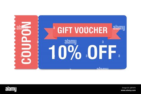 Coupon Mockup With 10 Percent Off Discount Voucher T Coupon