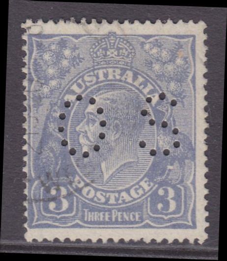 Stampy Stamps KGV Heads Single Wmk Perf OS 3d Blue GU ACSC VARIETY