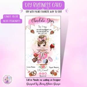 Brunette Pink Bow Cutie Chocolate Dips Card Specialty Desserts Etsy