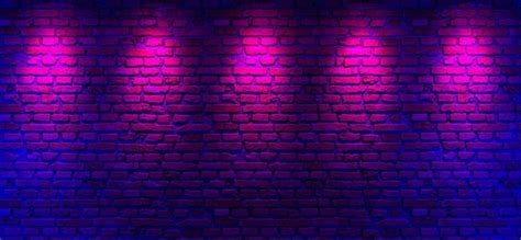 Premium Photo Brick Walls And Neon Light Background