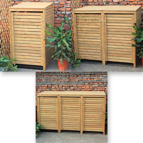 Woodside Wooden Outdoor Wheelie Bin Cover Storage Cupboard Screening Unit | eBay