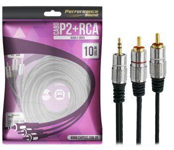 Cabo P Stereo X Rca Profissional Ouro Metros Chipsce Cabo