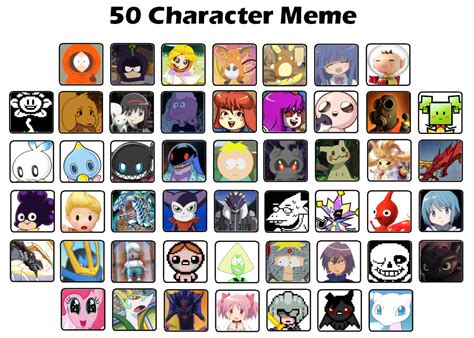 50 Character Meme By Cybrawler253 On Deviantart