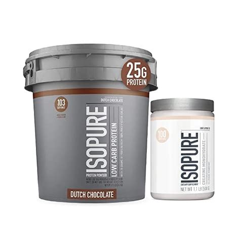 Isopure Protein Powder Low Carb With Creatine Powder 500g Unflavored, Keto Friendly Protein ...