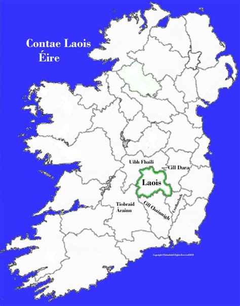 Laois county map and flag Ireland