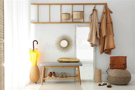 Cozy Hallway Interior With Stylish Furniture Stock Image Image Of