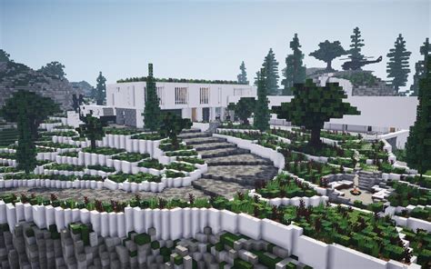 Modern Hillside Mansion ||BPN SERVER Minecraft Map