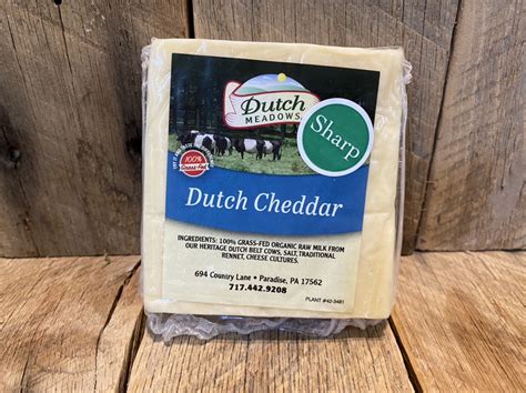 8 Oz Sharp Cheddar Cheese Dutch Meadows Farm