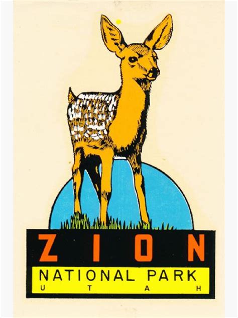 Zion National Park Utah Vintage Retro Travel Decal Sticker By Melikeytees Redbubble