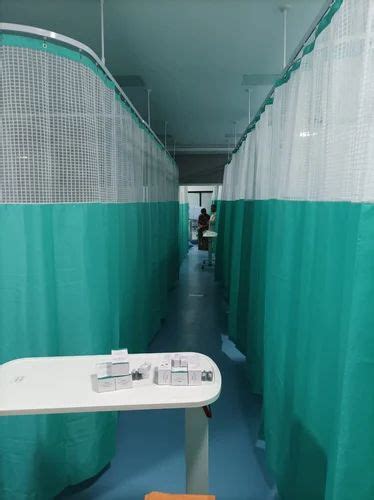 Polyester Green Hospital Curtains With Track At Rs 240 Piece In