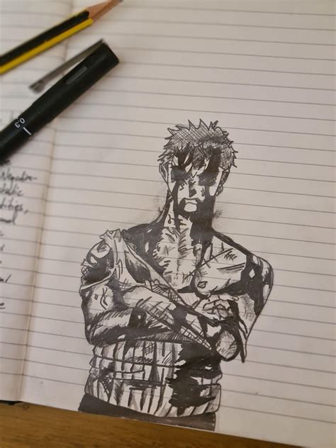 Did a quick sketch of Zoro! : OnePiece