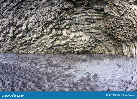 Basalt Columns on a Black Reynisfjara Beach in Iceland Stock Photo ...