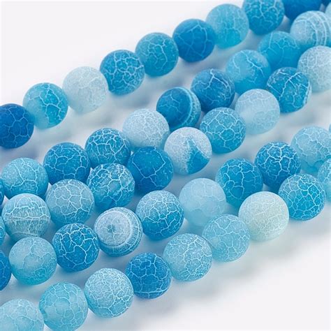 Honeyhandy Natural Crackle Agate Beads Strands Dyed Round Grade A