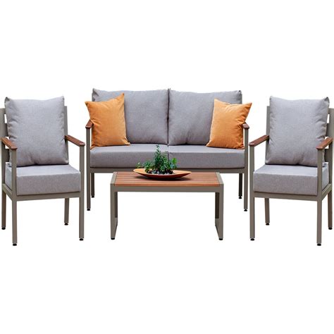 Набор садовой мебели GreenWeen SANTORINI S4, цвет PECAN, 4 предмета ...