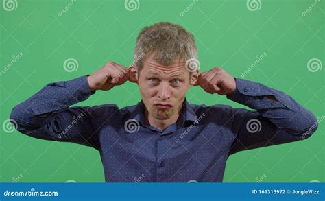 Adult Man Pulling His Ears Stock Footage Video Of Eyes