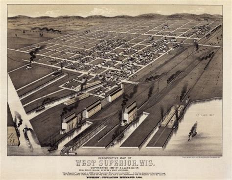 Perspective Map Of West Superior Wis Map Or Atlas Wisconsin Historical Society