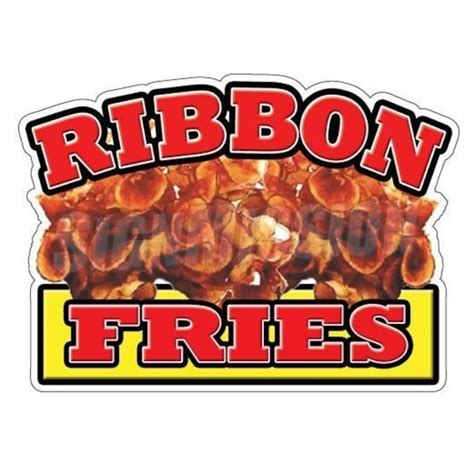 Signmission Ribbon Fries Concession Decal Sign French Cart Trailer