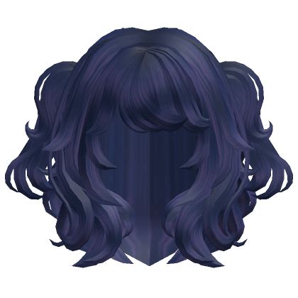 Soft Fluffy Anime Layered Hair Pigtails Navy Blue Roblox