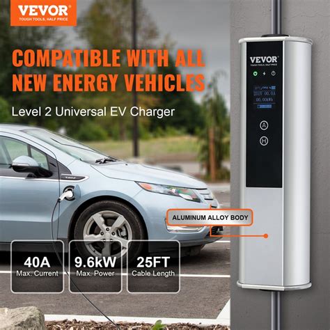 Vevor Level 2 Portable Ev Charger 40a 240v Electric Vehicle Charger With 25 Ft Charging Cable