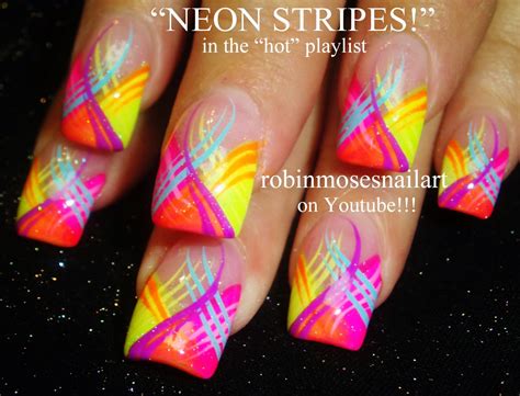 Nail Art By Robin Moses Neon Nails Robin Moses Eyeball Nails